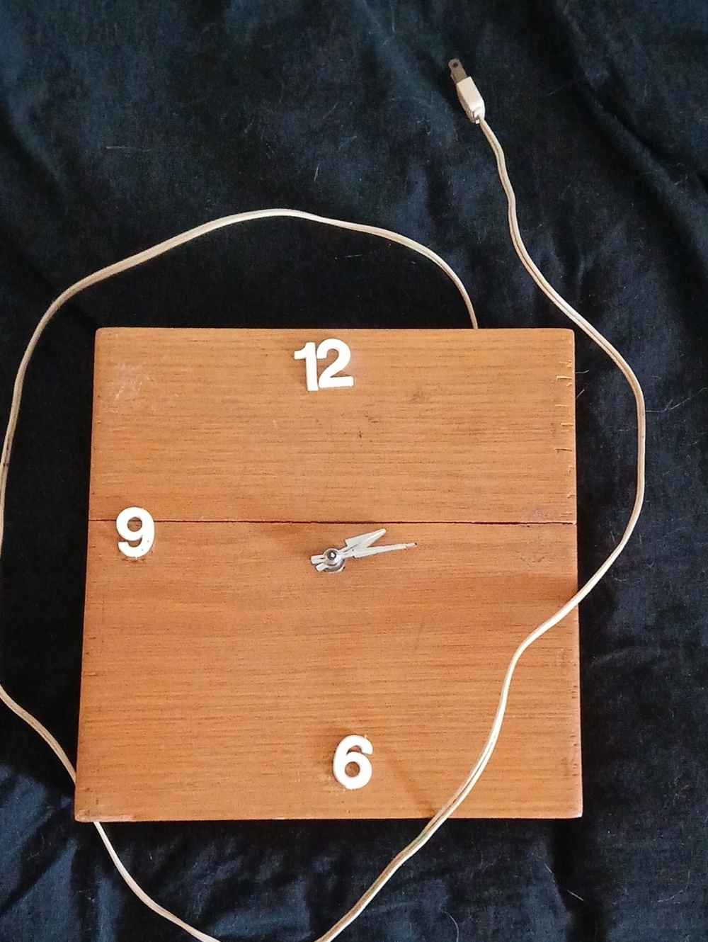Vintage Handmade Solid Oak Wall Clock-Unique!